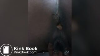 Black ebony pussy shitty bootyhole closeup!