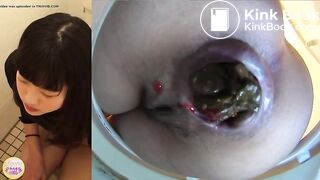 Japanese gal with big asshole drops a decent shit 3
