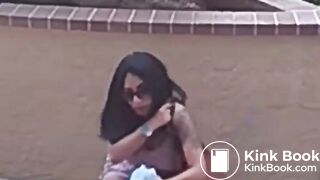 Sexy Latina takes a big shit out in public