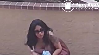 Sexy Latina takes a big shit out in public