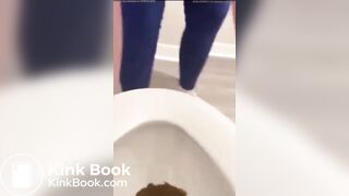 MODEL SHITS IN TOILET