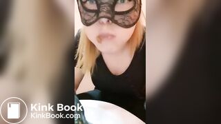 Blonde and eating