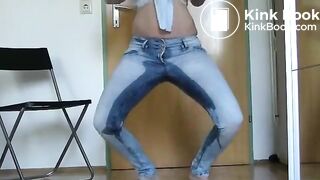 Wets jeans, takes a shit