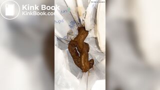 Ebony big shit into trash can