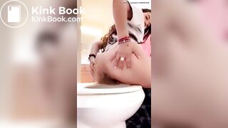 Pooping girl in toilet - video 3