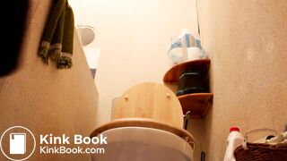 young woman orders us to drink and eat her poop