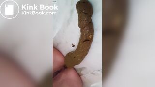 hot brunette poops a big log