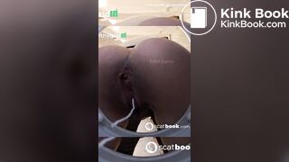 fit brunette girl poop comp