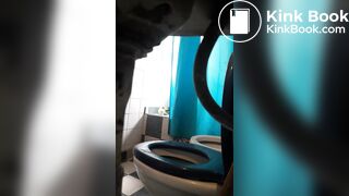 gorgeous teen caught using public toilet voyeur