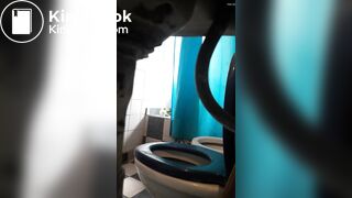 gorgeous teen caught using public toilet voyeur