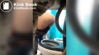 gorgeous teen caught using public toilet voyeur