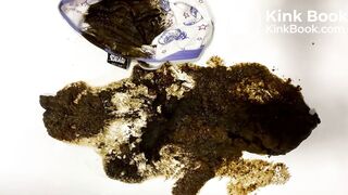 Big poop and epic farts in white blue panty