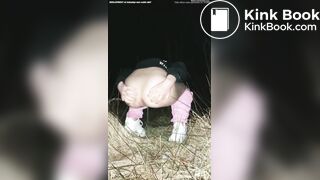Plump Booty Girl Shits & Pisses Outside