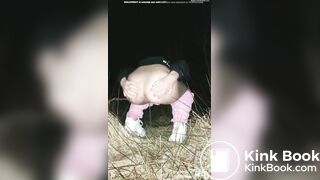 Plump Booty Girl Shits & Pisses Outside