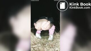 Plump Booty Girl Shits & Pisses Outside