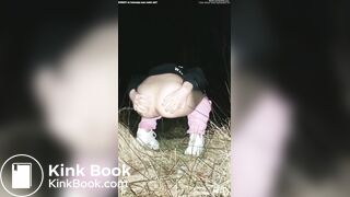 Plump Booty Girl Shits & Pisses Outside