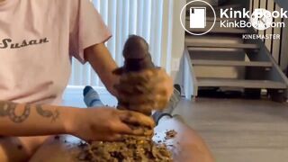 Shitty handjob dark ebony