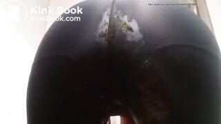 Ebony black leggings poop