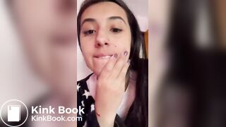Latina shits on her side