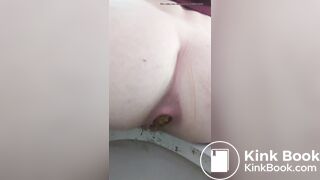 Adorable shit and pee from cute girl's butthole