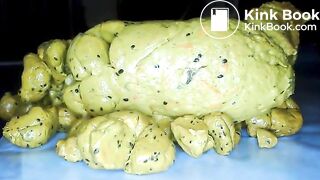 Yellow poo with seeds..