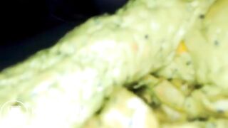 Yellow poo with seeds..