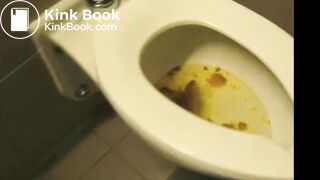 Fatty shoots a stream of liquid sludge into the bowl