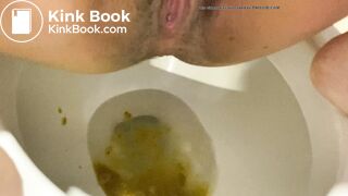 Shitting diarrhea squatting on toilet
