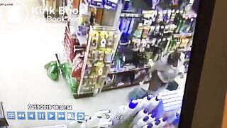 She shitting in a store