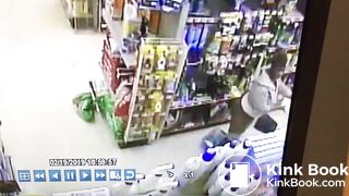 She shitting in a store