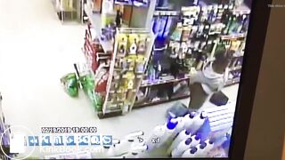 She shitting in a store