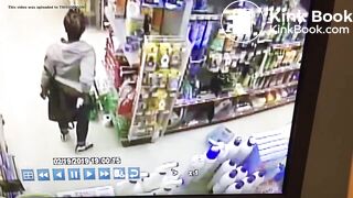 She shitting in a store