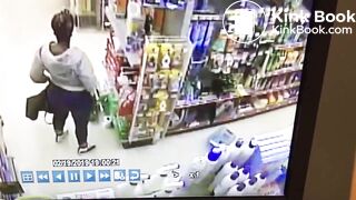 She shitting in a store