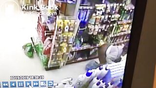 She shitting in a store