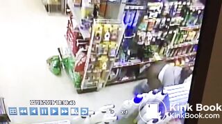 She shitting in a store