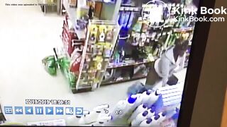 She shitting in a store