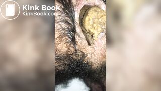 Thick and appetizing poop coming out of my hairy ass