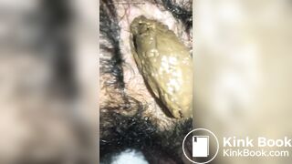 Thick and appetizing poop coming out of my hairy ass