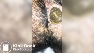 Thick and appetizing poop coming out of my hairy ass