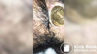 Thick and appetizing poop coming out of my hairy ass