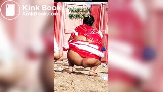 Big ass aunty pissing outside