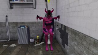 ... takes a dump in a dirty bathroom