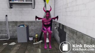 ... takes a dump in a dirty bathroom