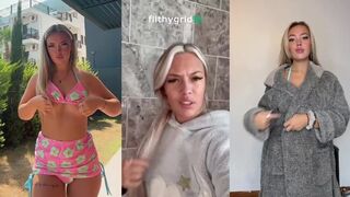 Blonde influencer toilet poop