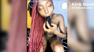 chocolate queen tasting her shit