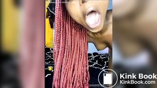 chocolate queen tasting her shit