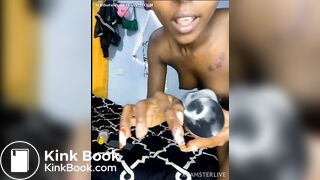 chocolate queen tasting her shit