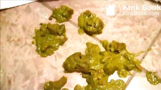 Greenish poo mess..
