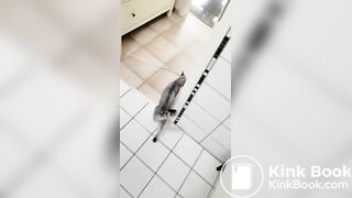 Hot girl masturbates and shits