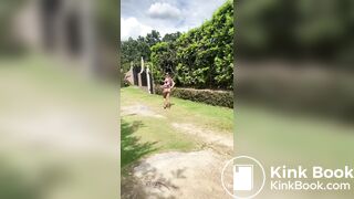 Fishnet scat outdoors